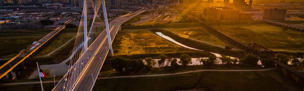 Aerial,Drone,View,Of,Dallas,,,Texas,Skyline,Cityscape,High bridge